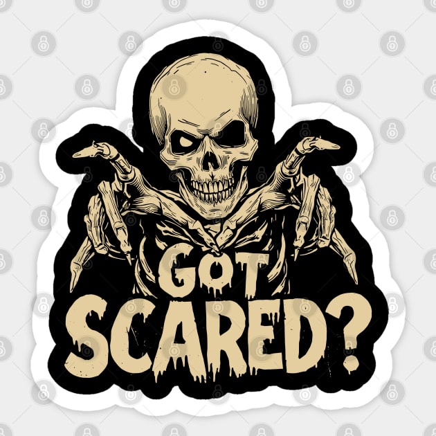 Halloween-Vibes Got-Scared Sticker by JessArty
